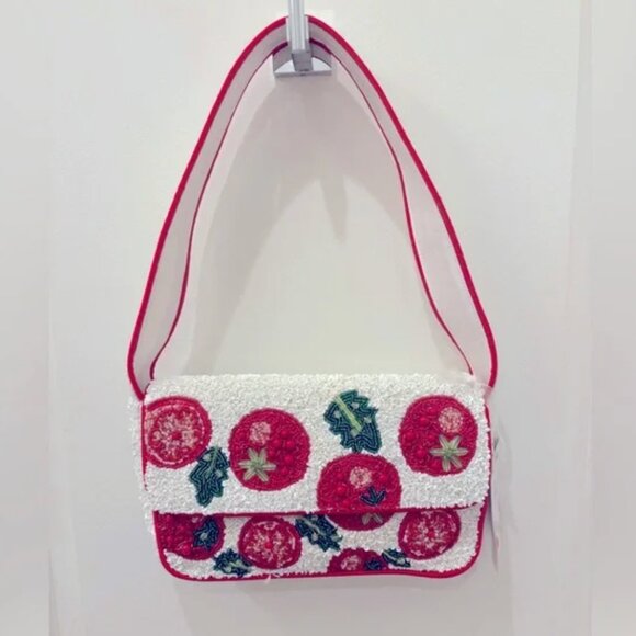 Handcrafted in India Handbags - Handcrafted in India Viral Tik Tok Beaded Tomato Shoulder Handbag Tik Tok Viral